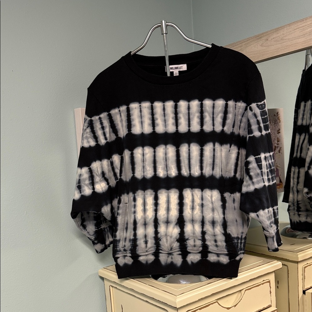 William Rast Black & Gray Tie Dye Dolman Sleeve Sweatshirt Women’s S